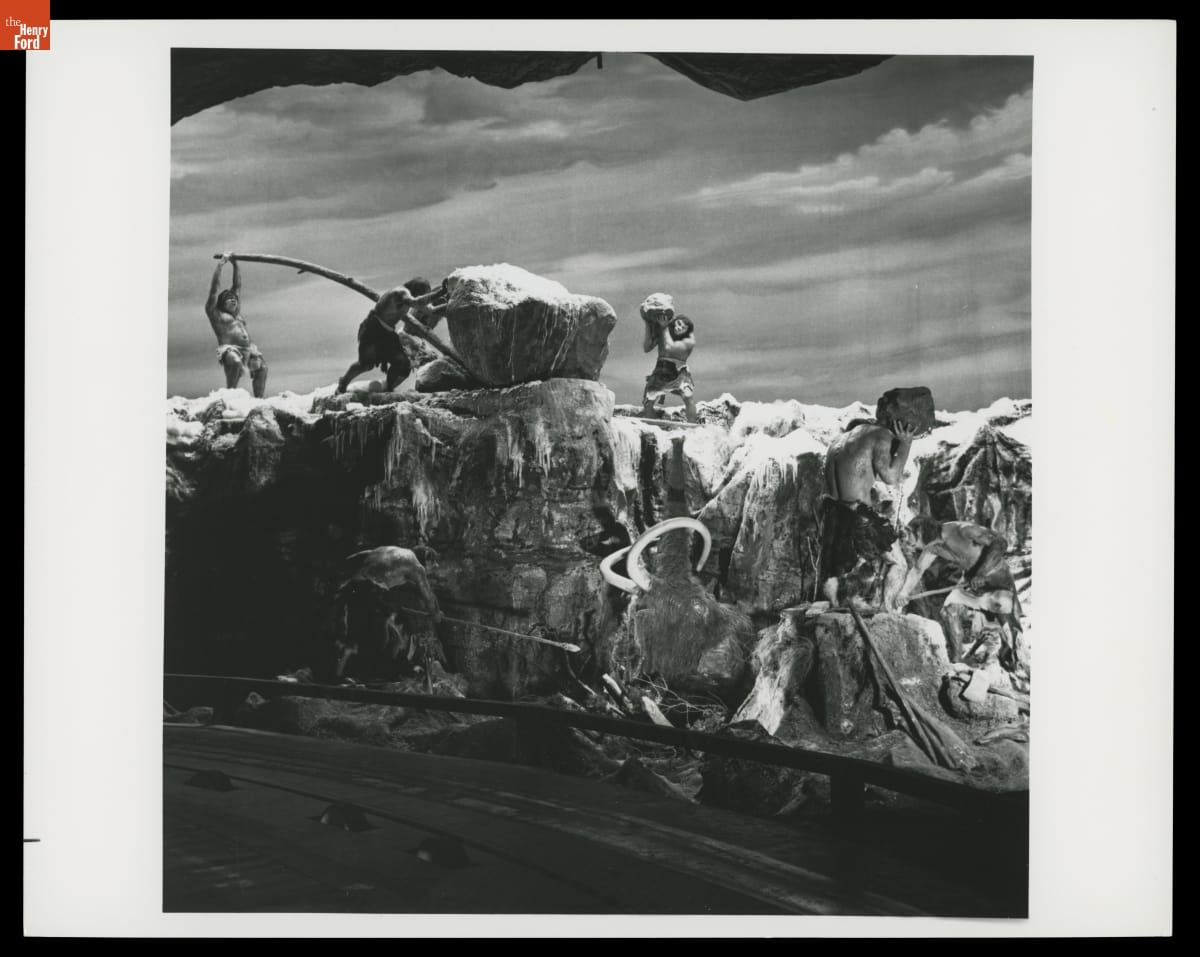 "Primeval World" Scene on the "Magic Skyway" Ride in the Ford Wonder Rotunda at the New York World's Fair, 1964-1965