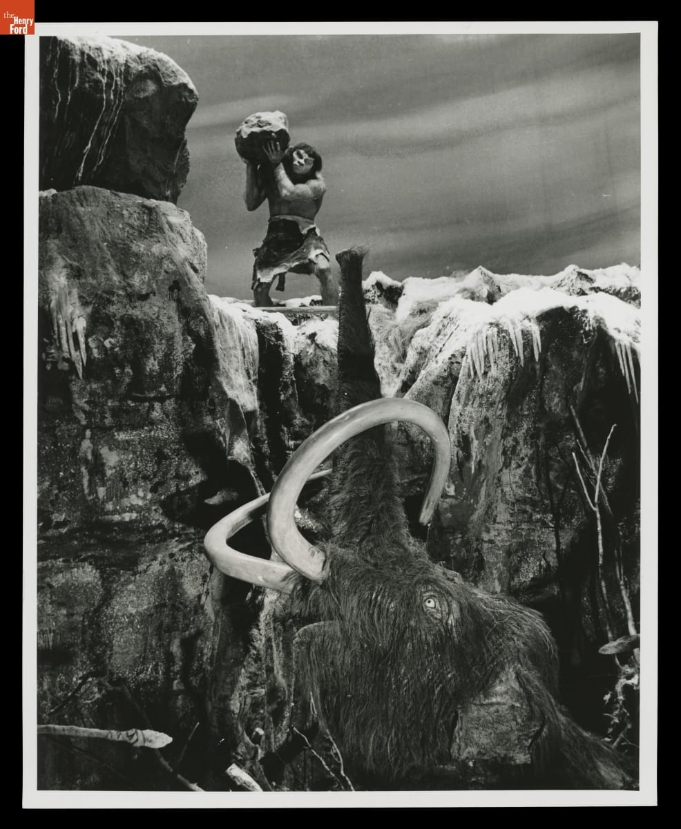 "Primeval World" Scene on the "Magic Skyway" Ride in the Ford Wonder Rotunda at the New York World's Fair, 1964-1965