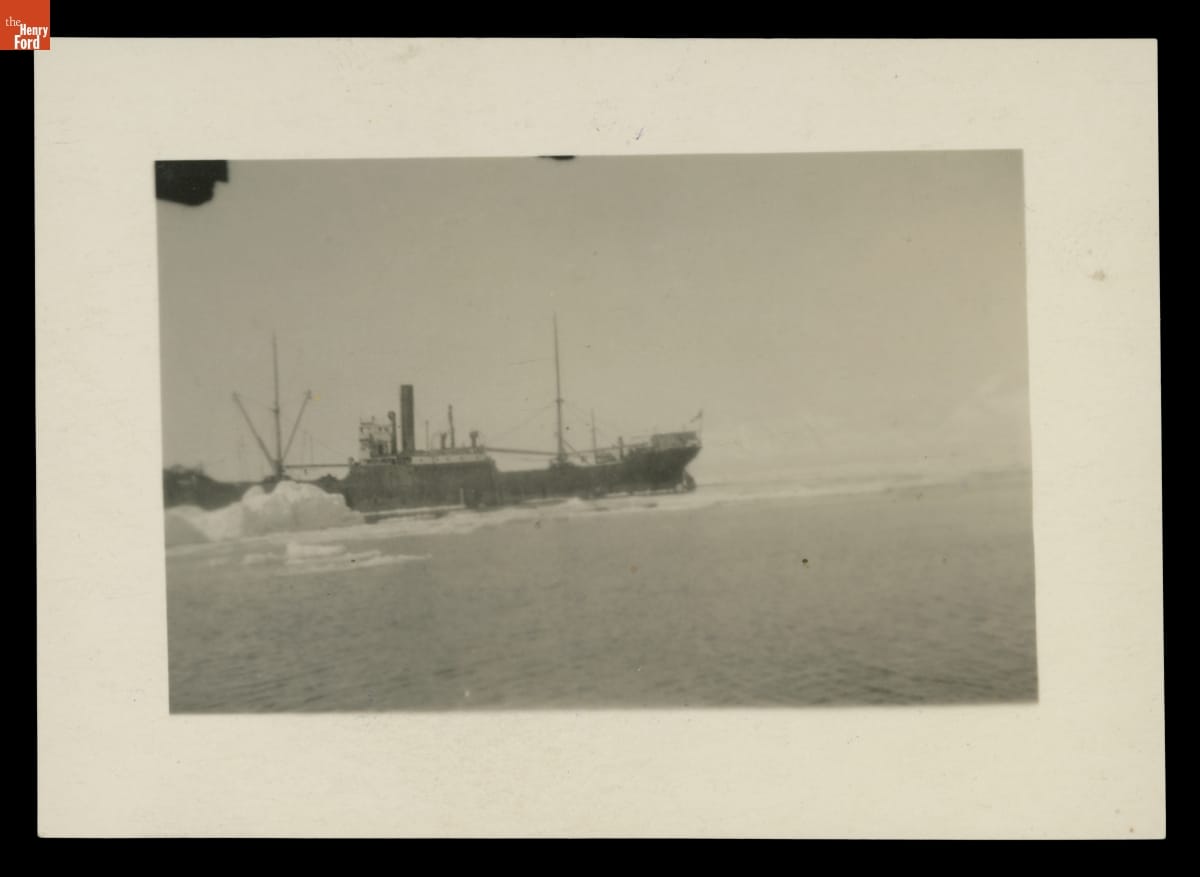 Ship in the Ice at Kings Bay, Svalbard, Norway during Richard E. Byrd's Arctic Expedition, 1926