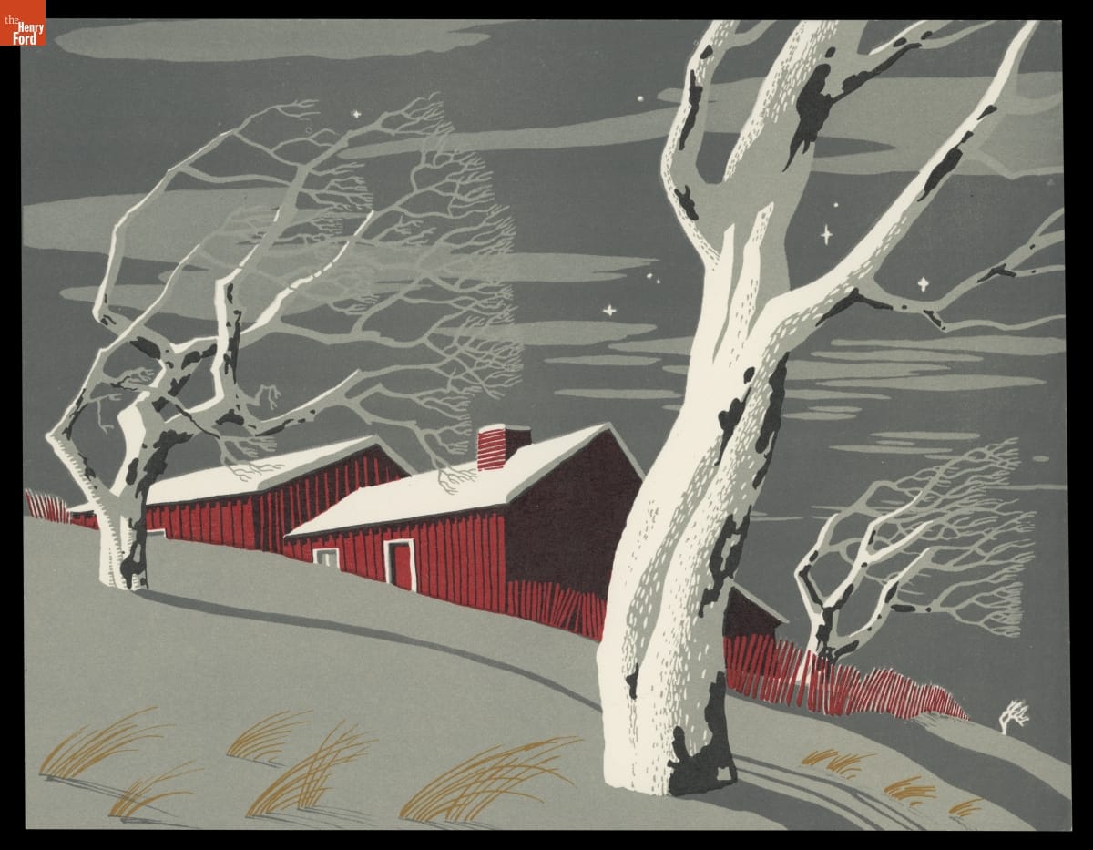 Red Barn in the Snow, 1955