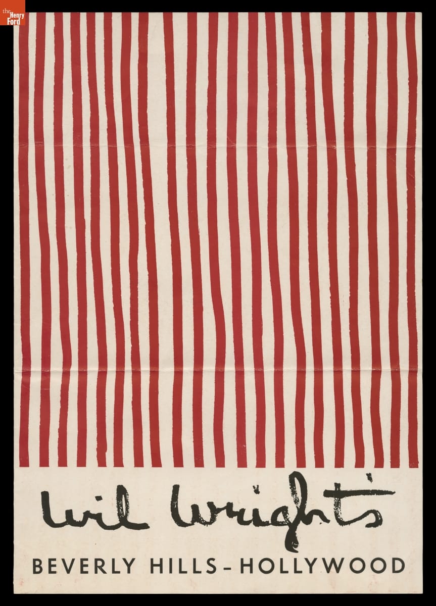 Menu from Wil Wright's, Beverly Hills - Hollywood, 1953