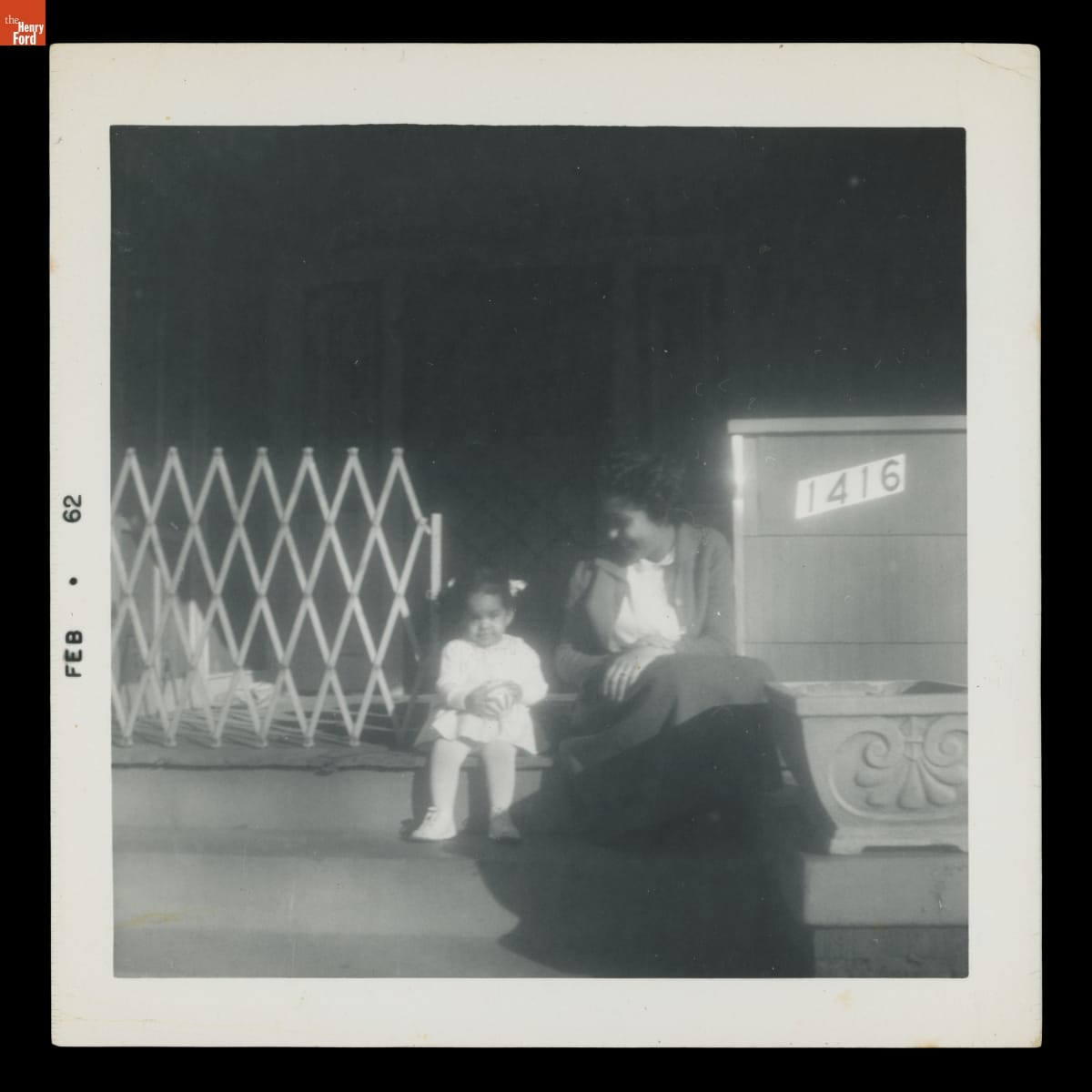Richie Jean Jackson and Daughter, Jawana, on the Porch of the Jackson Home in Selma, Alabama, 1962
