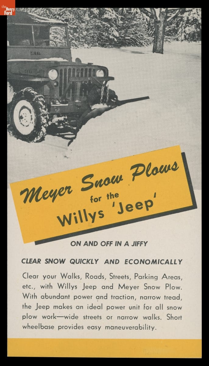 Meyer Snow Plows for the Willys Jeep, 1946