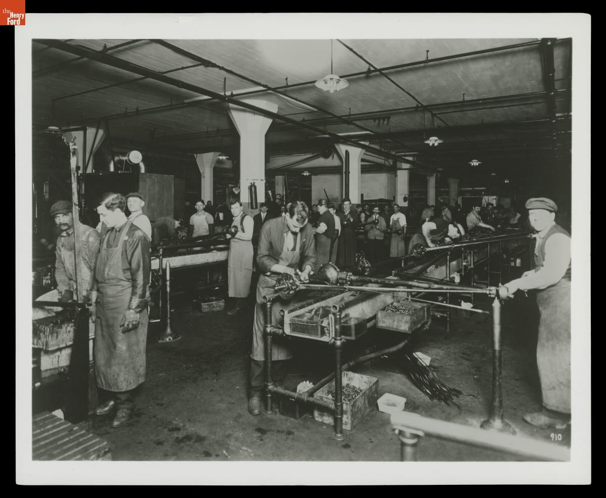 Workers Assembling Rear Axles at Ford Motor Company Highland Park Plant, 1914
