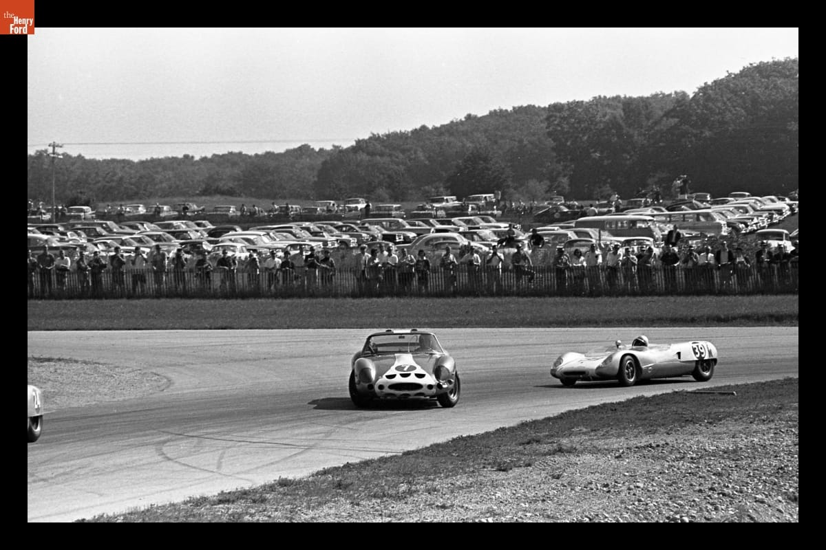 Ferrari 250 GTO and Lotus 23 B in the Road America 500 Race, September 1963