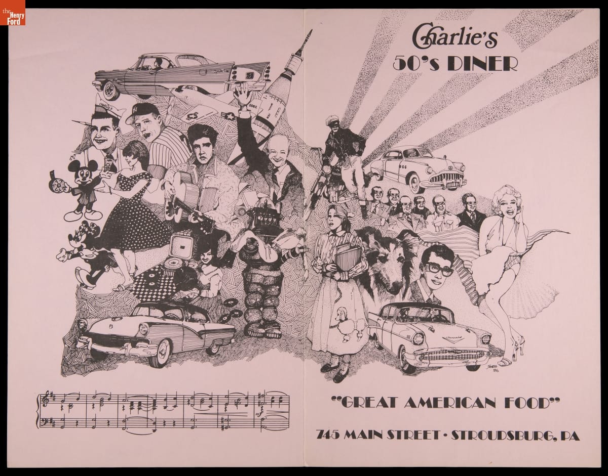 Charlie's 50's Diner Menu Design, 1986