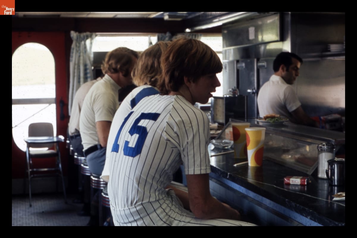 Customers Sitting at Counter in Collin's Diner, North Canaan, Connecticut, 1972