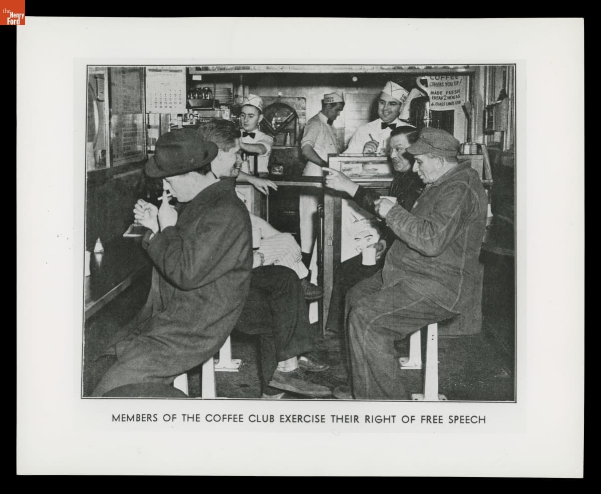 "Members of the Coffee Club Exercise Their Right of Free Speech," 1941