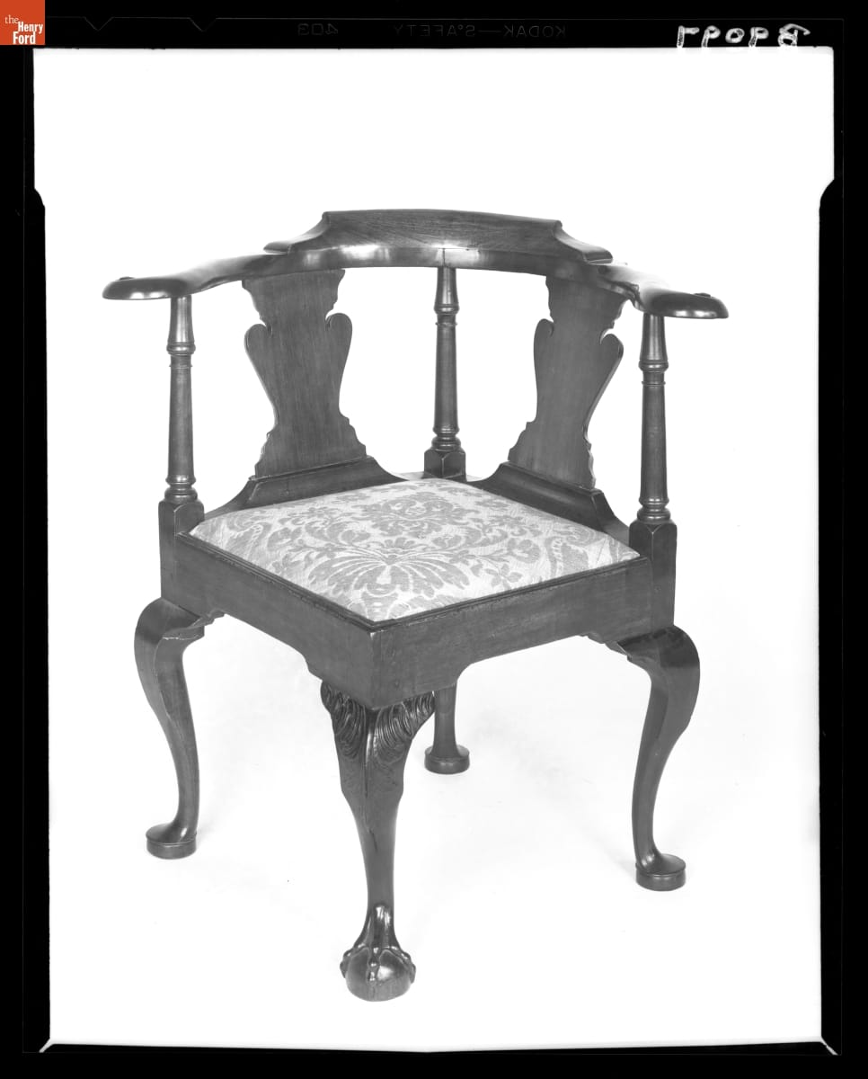 Corner Chair, 1750-1775, Photographed in Henry Ford Museum, circa 1954