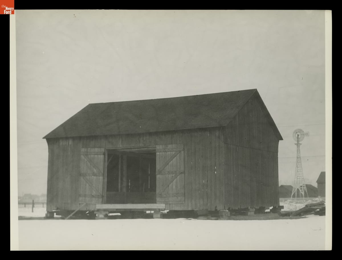 William Ford Barn being Relocated to the Century of Progress Exposition, May 1934