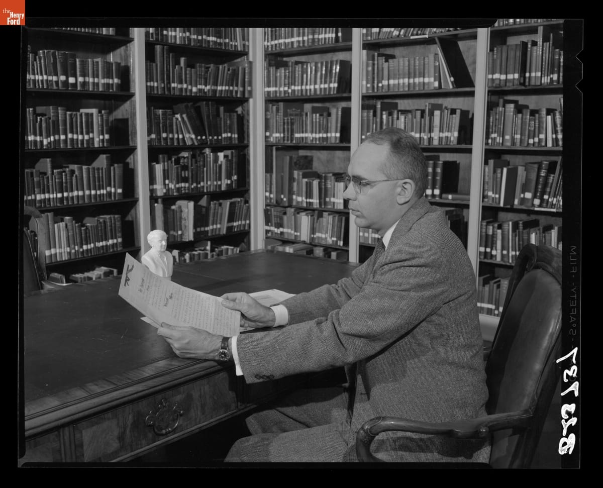 Librarian Ken Metcalf, December 21, 1959
