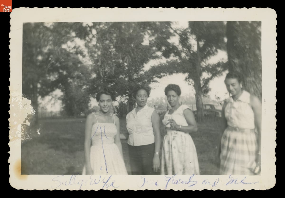 Richie Jean Jackson with Sister-in-law Matilda Martin Olds and Two Friends, 1958-1959