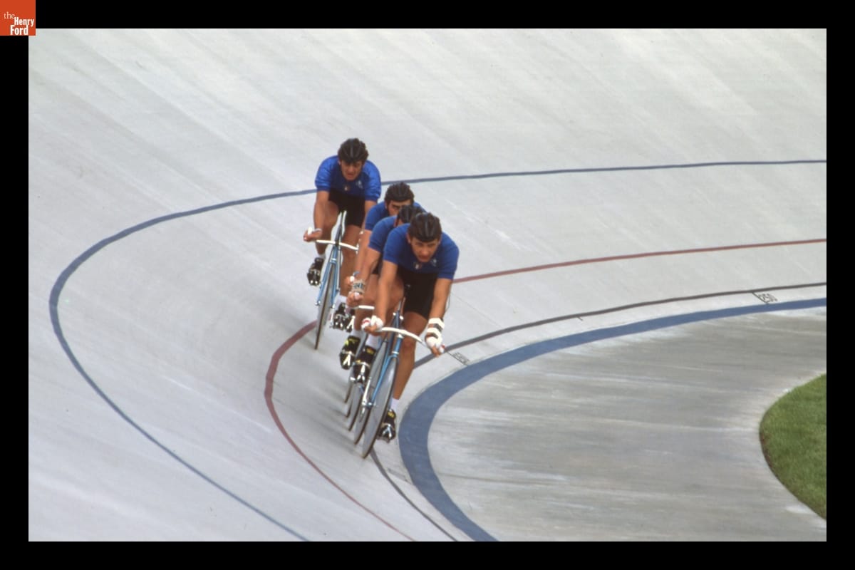 Bicyclists in an Event at the 1984 Los Angeles Summer Olympics