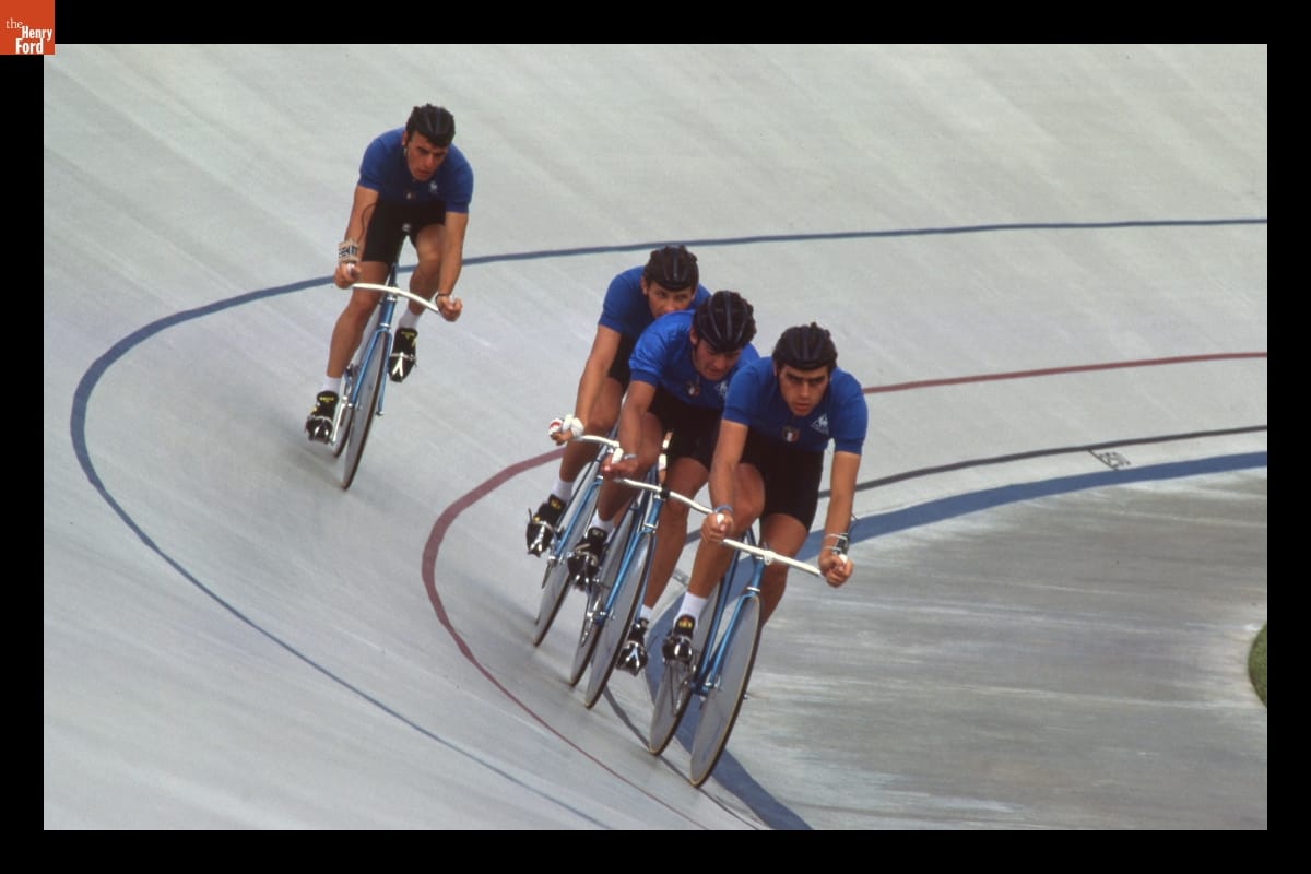 Bicyclists in an Event at the 1984 Los Angeles Summer Olympics