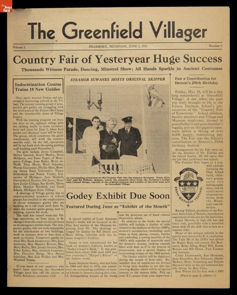 "The Greenfield Villager," June 1, 1951