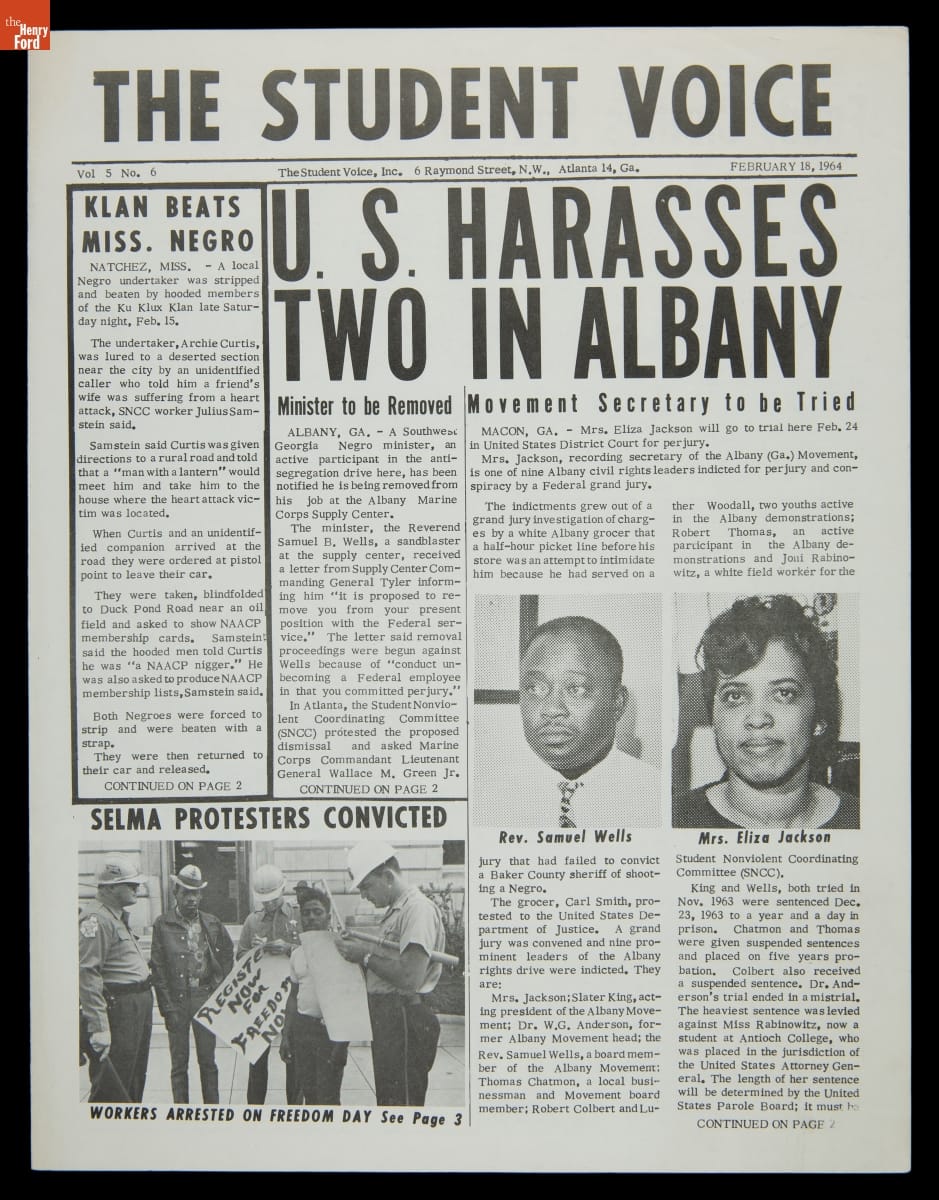 "The Student Voice," Vol. 5, No. 6, February 18, 1964