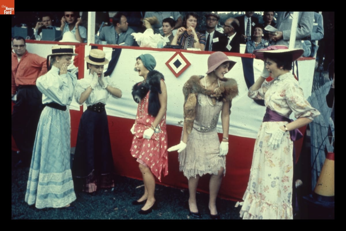 Guides in Period Costumes at Old Car Festival in Greenfield Village, September 1957