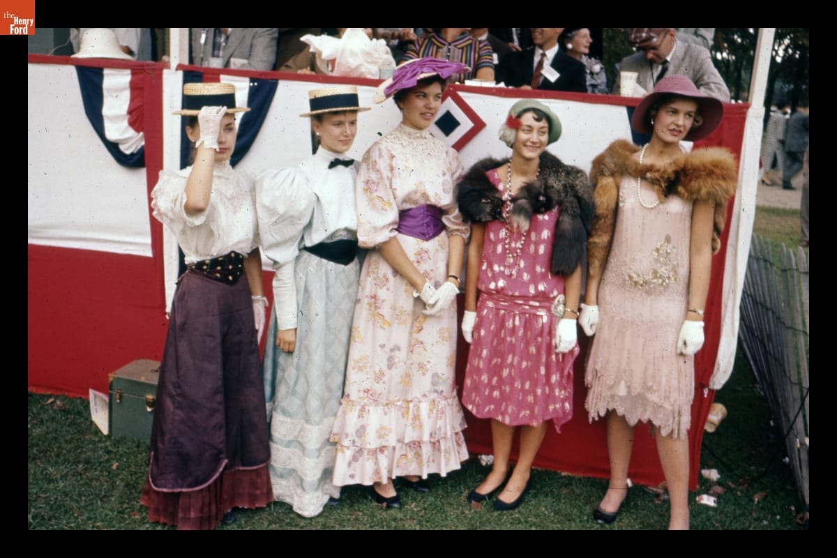 Guides in Costumes at Old Car Festival in Greenfield Village, September 1957