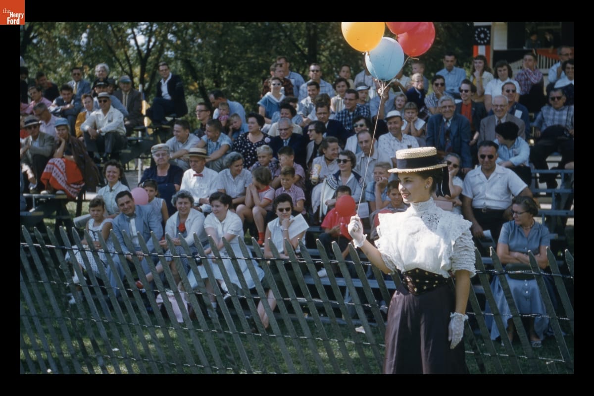 Guide in "Gibson Girl" Costume at Old Car Festival in Greenfield Village, September 1957