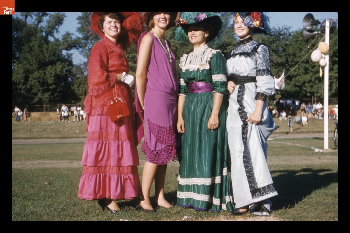 Guides in Costumes at Old Car Festival in Greenfield Village, September 1960