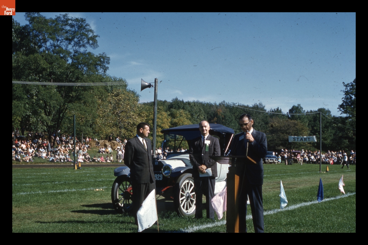 Presentation of 1914 Buick Roadster to Henry Ford Museum at Old Car Festival in Greenfield Village, September 1962