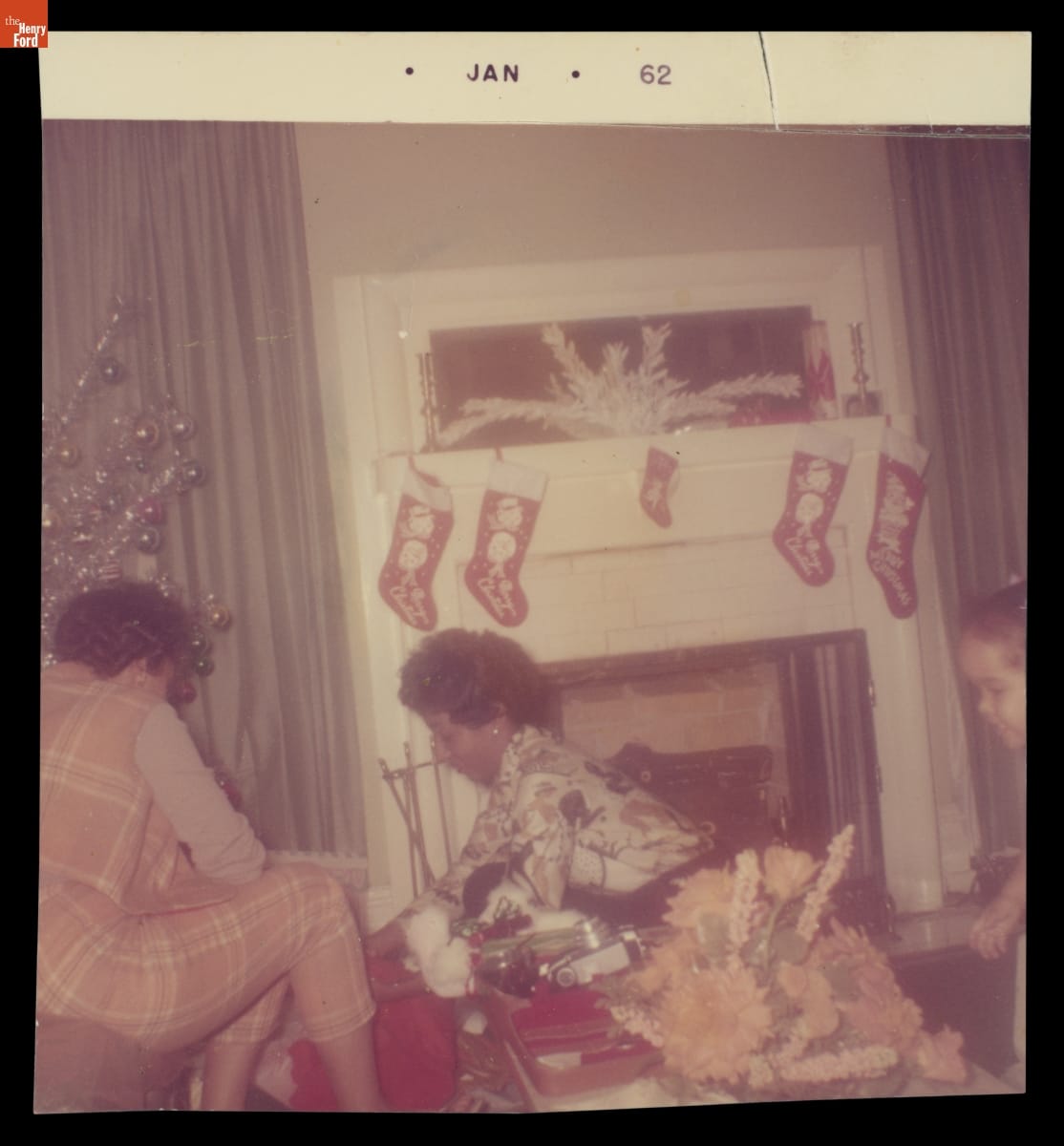 Women in the Jackson Home Living Room at Christmas, 1961