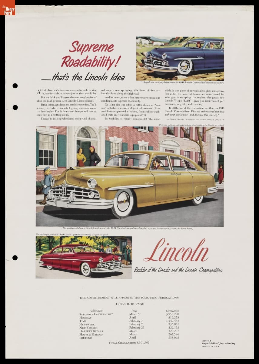 1949 Lincoln Advertisement