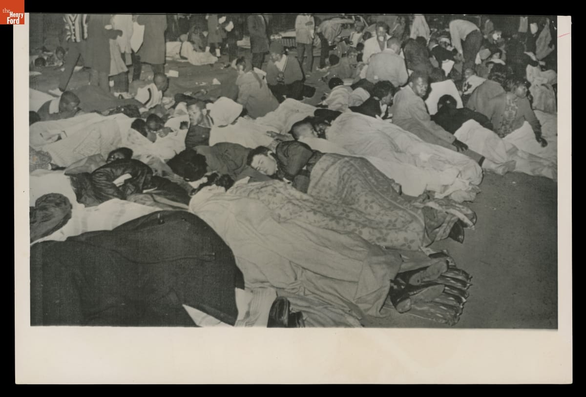 Protestors Sleep on the Street in Selma, Alabama after Protest Marches were Halted by Police, March 11, 1965