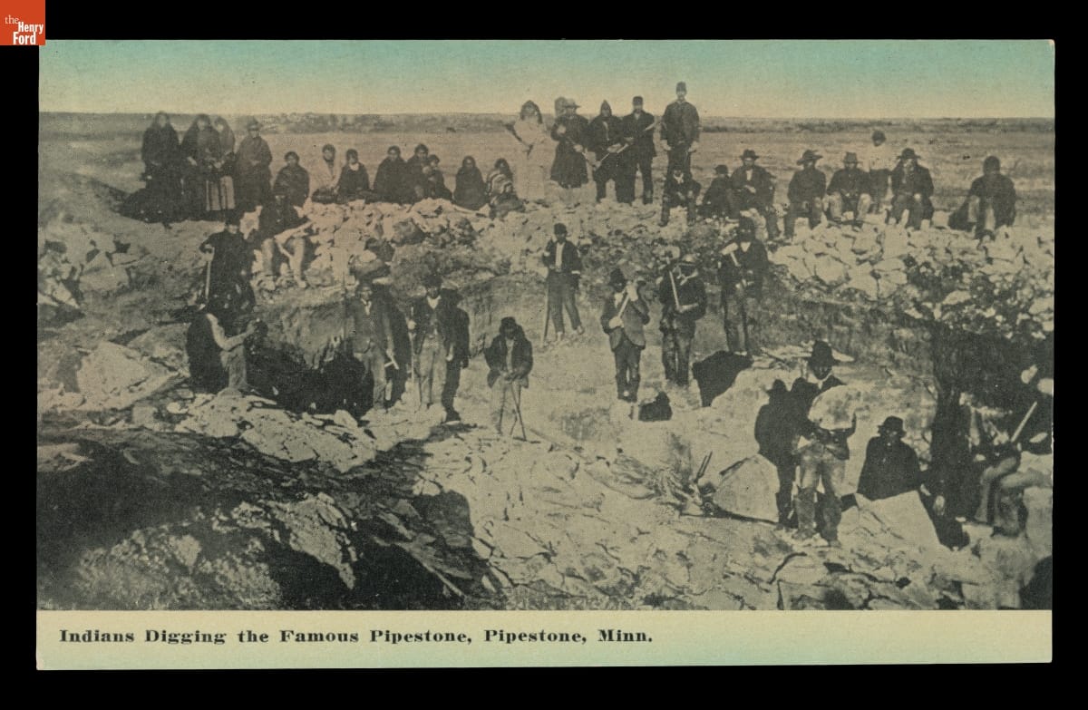 "Indians Digging the Famous Pipestone, Pipestone, Minn."