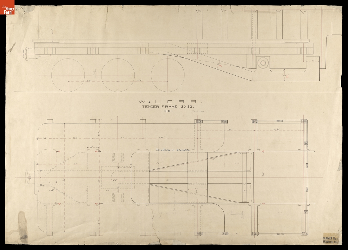 Tender Frame, Wheeling & Lake Erie Railroad, 1881