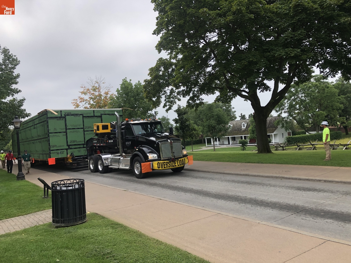 Second Half of Jackson Home Arriving in Greenfield Village, August 29, 2024