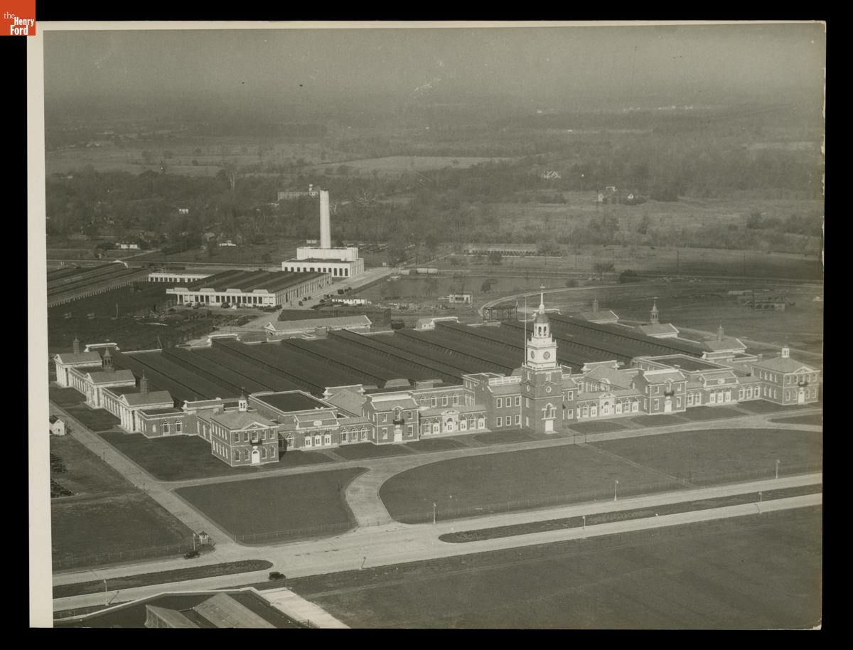 Aerial View of Henry Ford Museum and Dearborn Engineering Laboratory, 1930