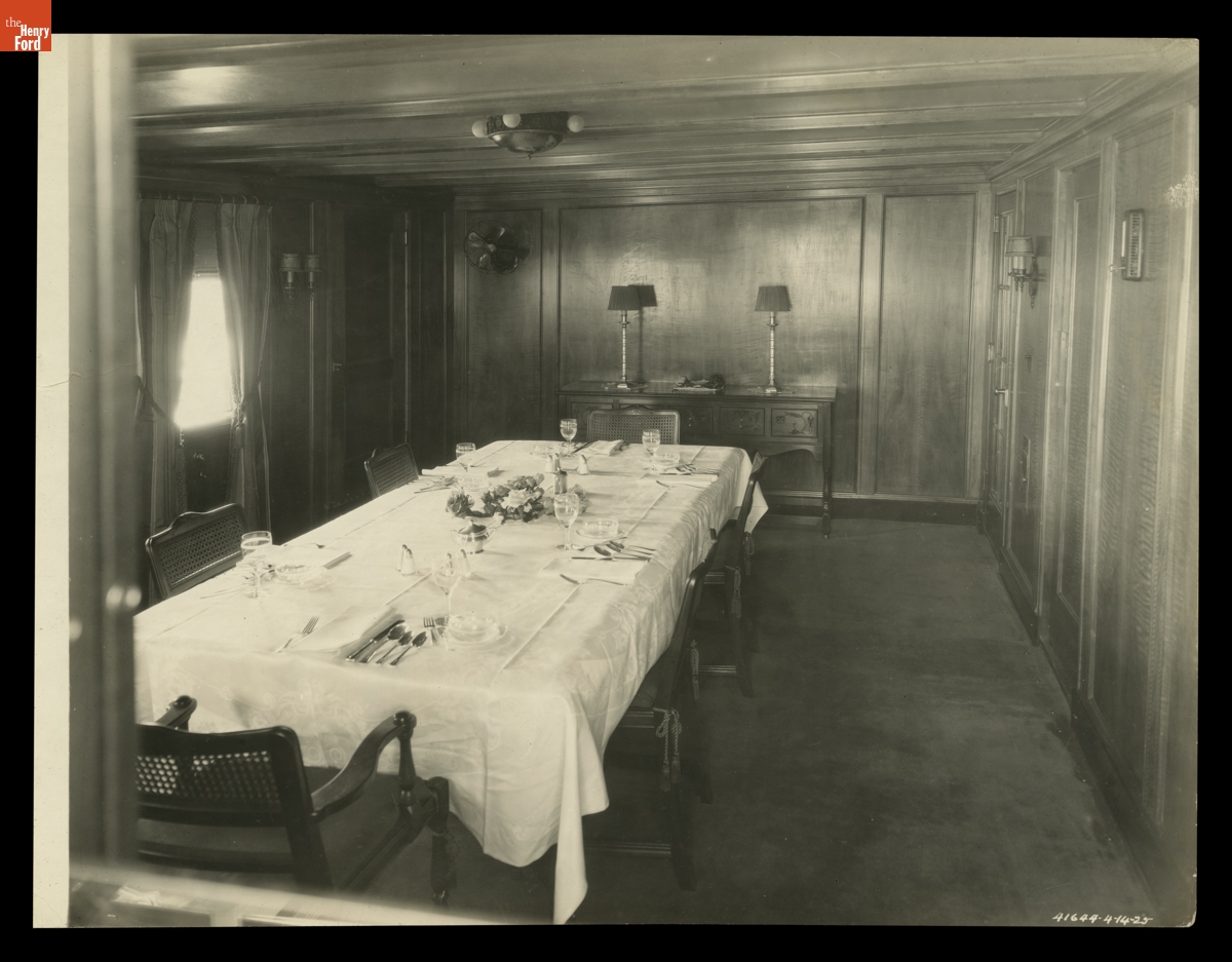 Guest Dining Room on Freighter "Henry Ford II," April 14, 1925