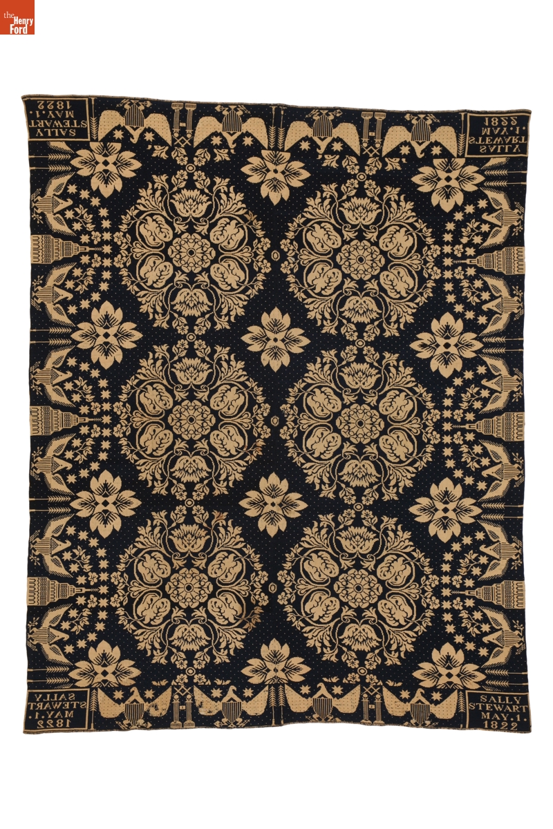 James Alexander Coverlet Woven in 1822 for Sally Stewart