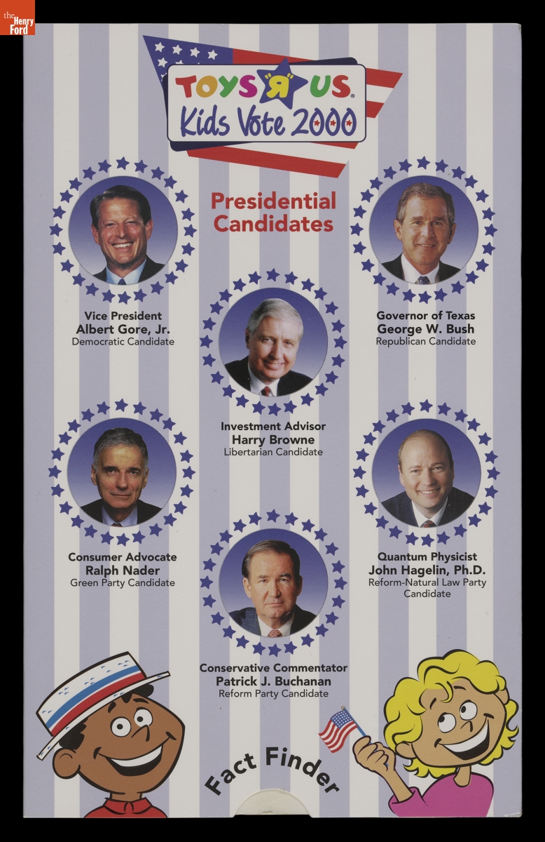 Toys "R" Us Kids Vote 2000 Presidential Candidates and Fact Finder Movable Card, 2000