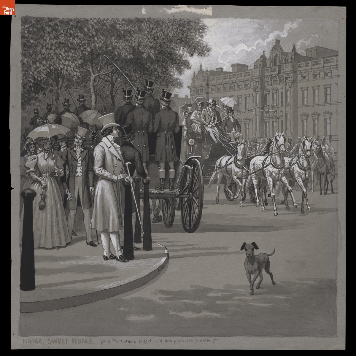 "Let Others Delight 'mid New Pleasures to Roam," Drawing for the Magic Lantern Slide Series "Home Sweet Home," 1904