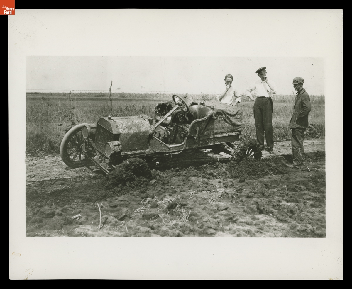 Ford Model T Stuck in Mud during the 1909 Transcontinental Race