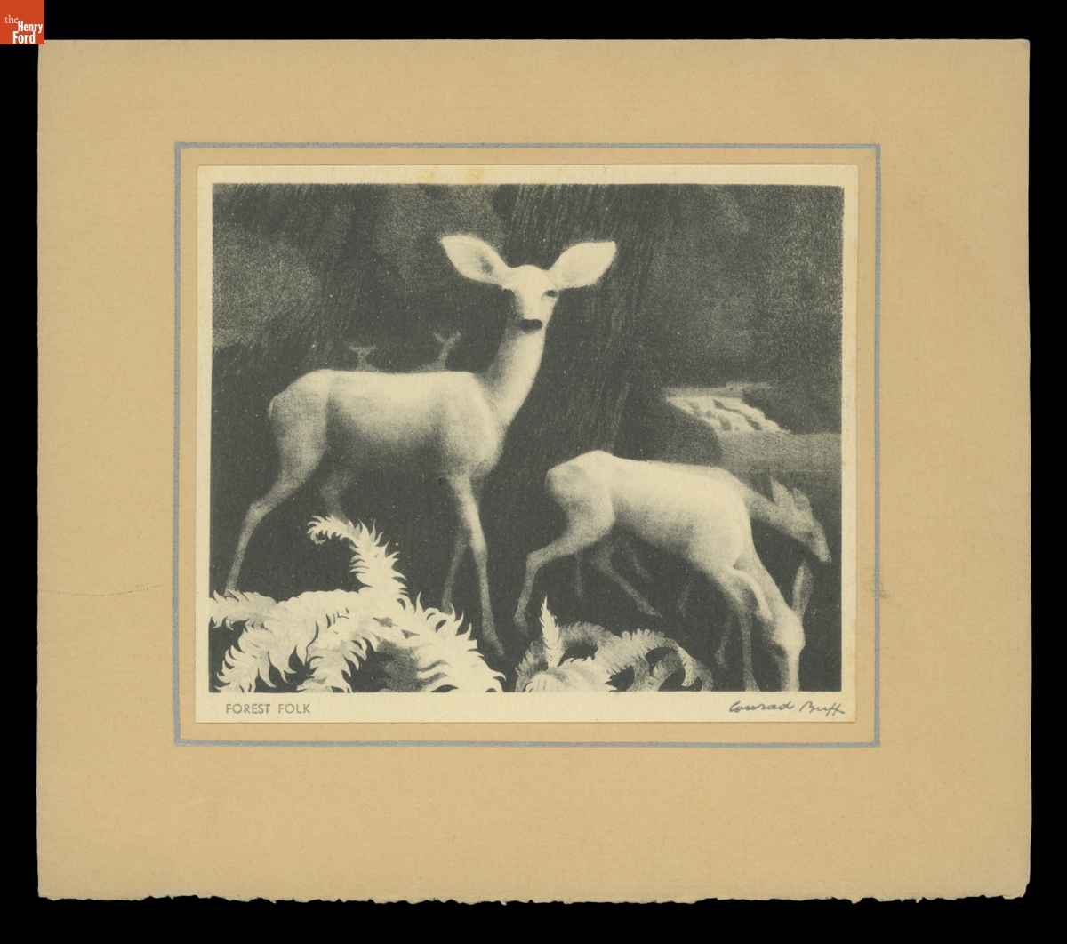 Christmas Card, "Forest Folk," Artwork by Conrad Buff, 1935