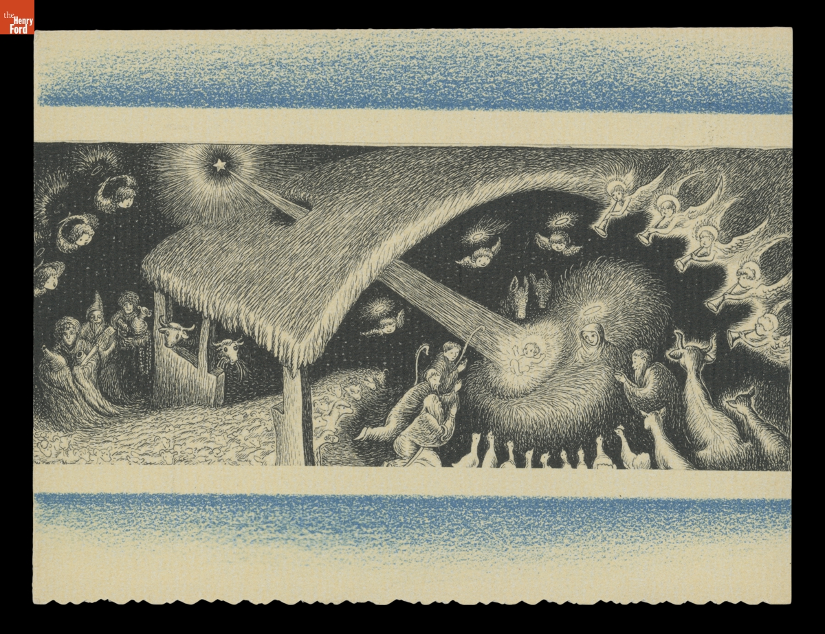 Christmas Card, Nativity Scene, 1936