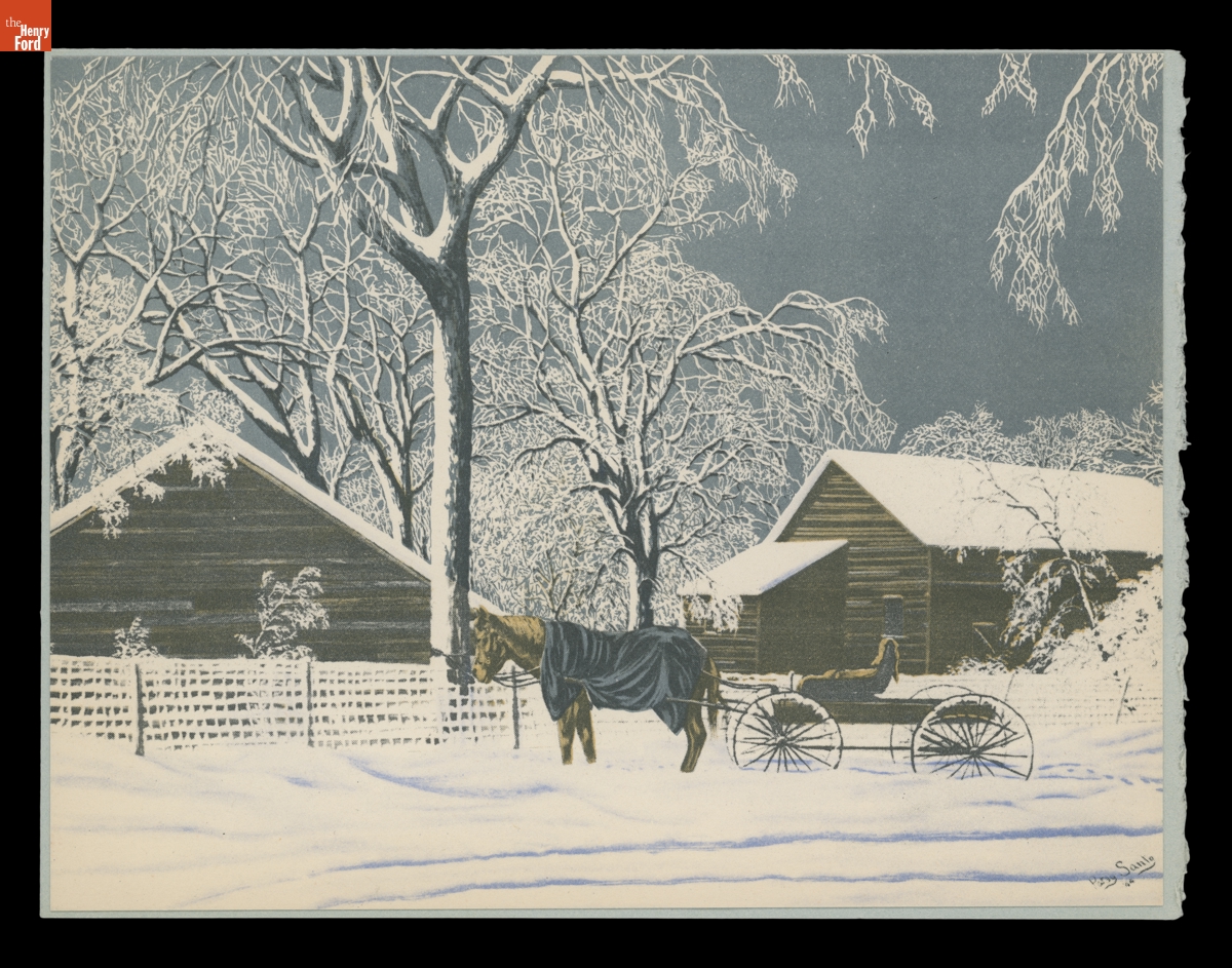 Christmas Card with Artwork by Pasquale "Patsy" Santo, 1945