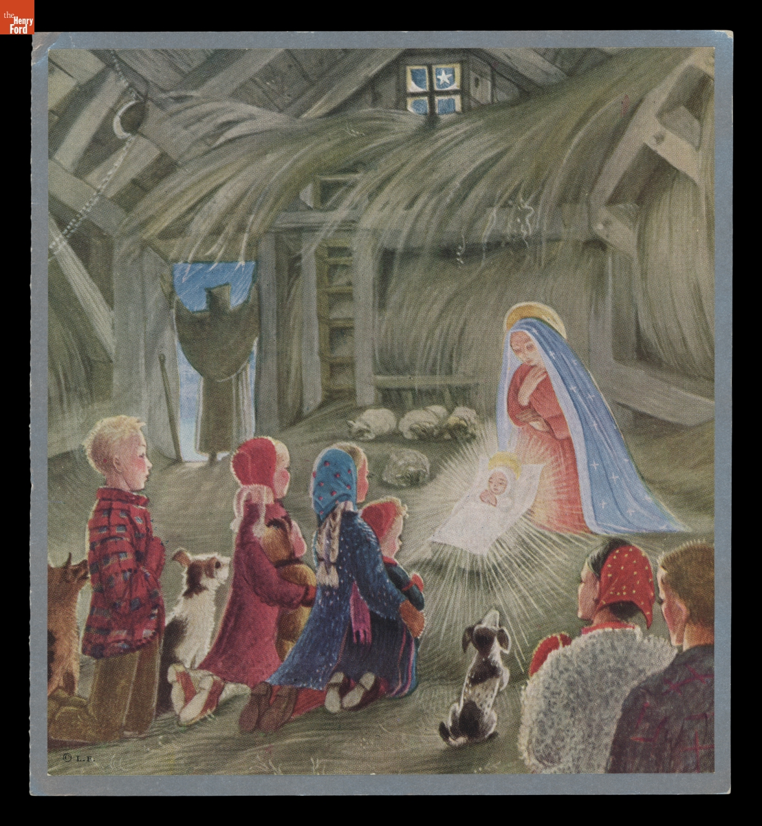 Christmas Card, "Adoration," Artwork by Lauren Ford, 1951