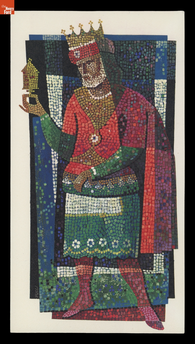 Christmas Card with Artwork by Albert John Pucci, 1956