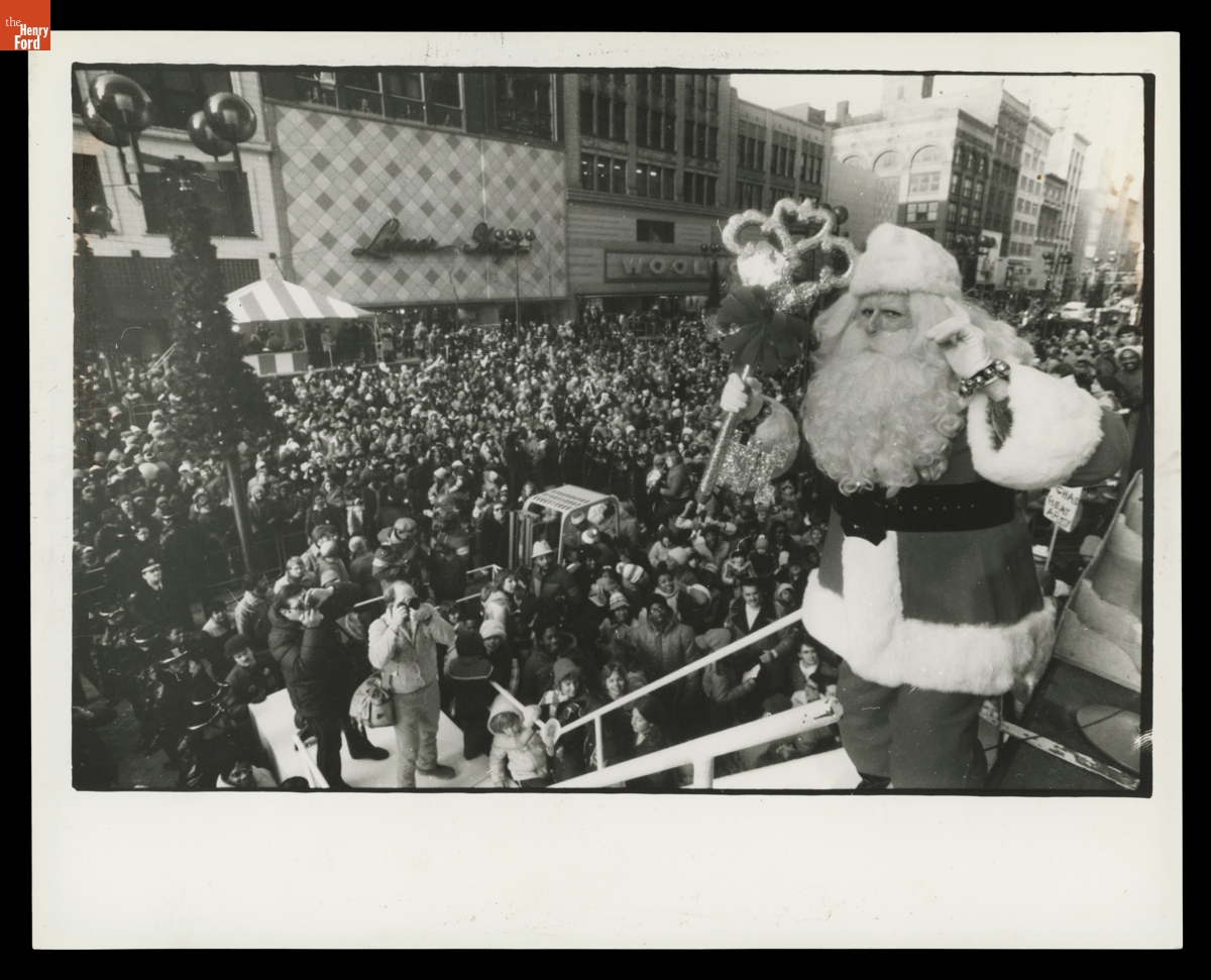 Santa Claus Waving to the Crowd at J.L. Hudson's Thanksgiving Day Parade, Detroit, Michigan, November 25, 1982
