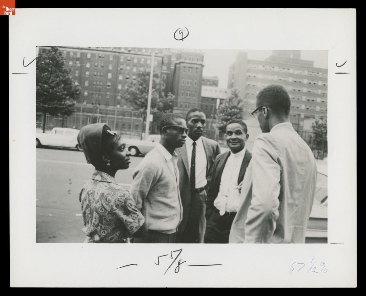 Malcolm X Speaking to a Curbside Audience, 1964