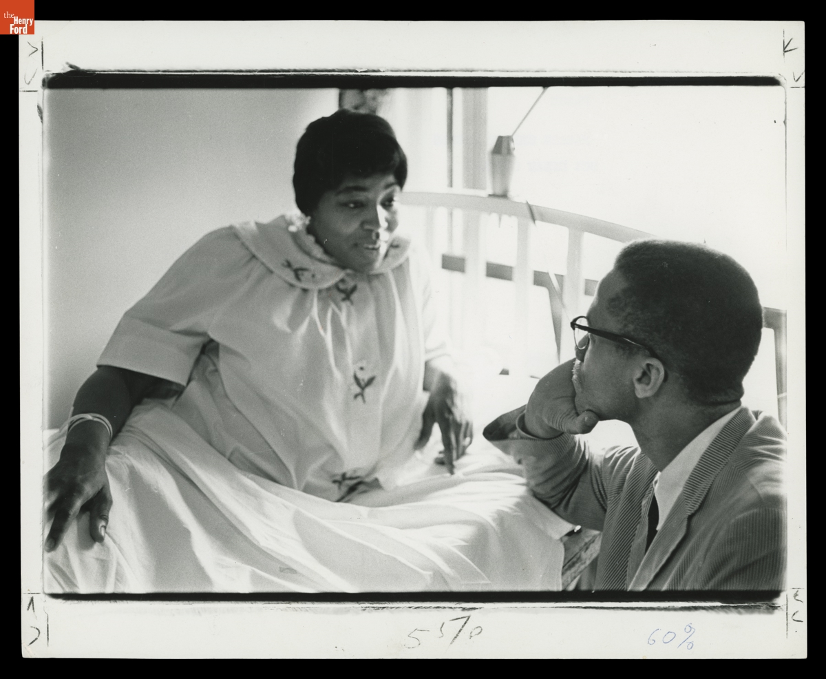Malcolm X and His Wife Betty Shabazz shortly after the Birth of Their Fourth Child, 1964