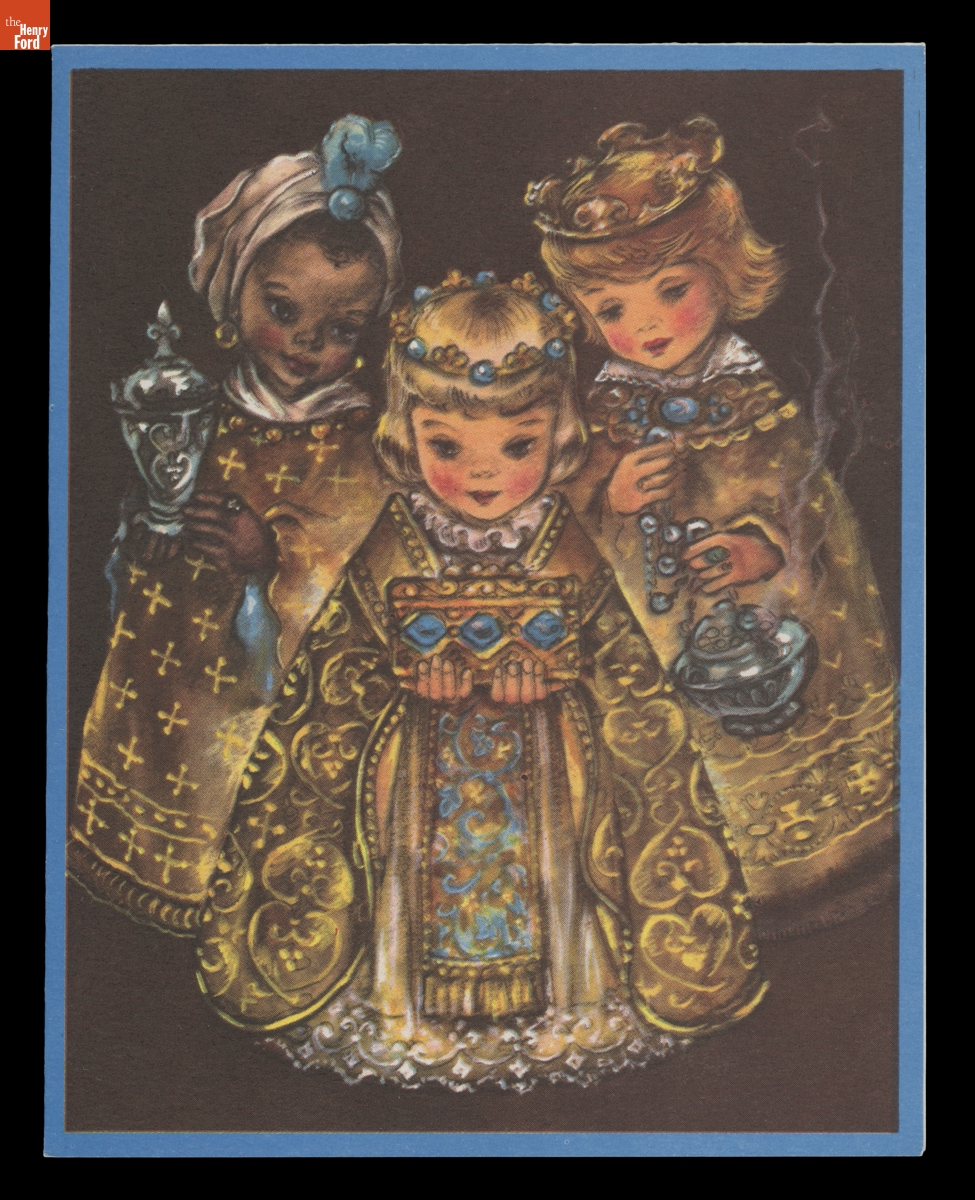Christmas Card with Three Children Depicted as the Magi, 1952