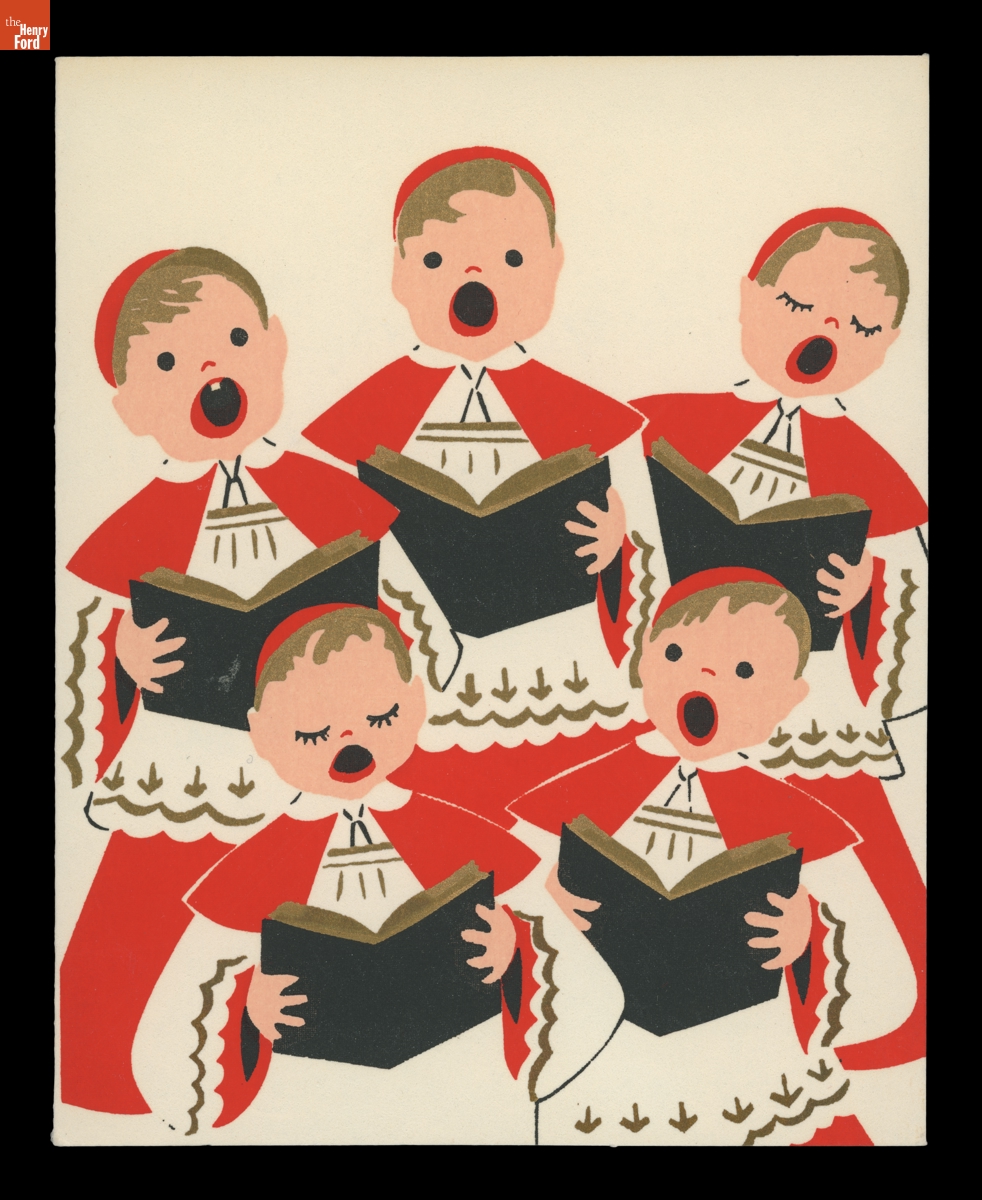 Christmas Card Featuring a Children's Choir, 1925