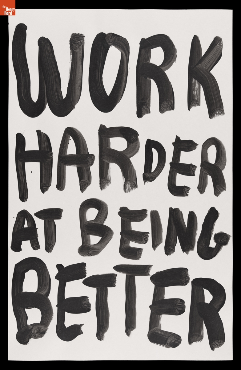 "Work Harder at Being Better," Protest Poster by Jason Polan for the Women's March, 2017