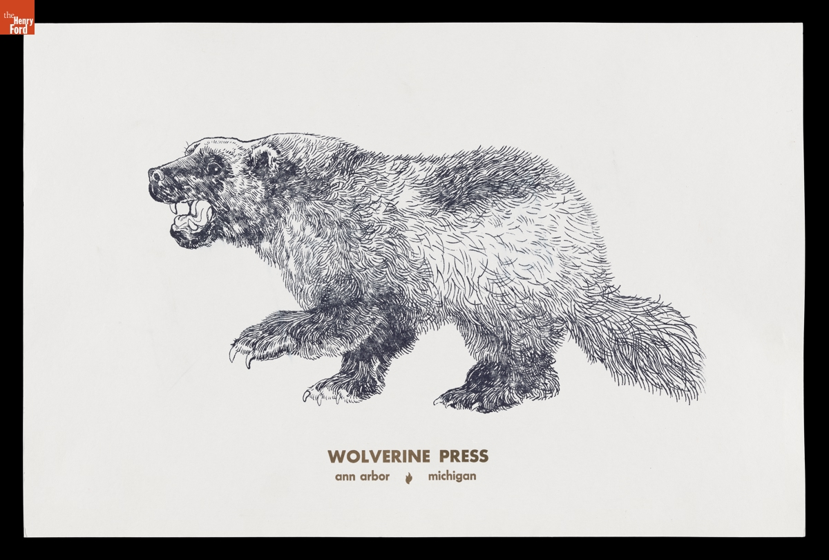 Letterpress Print for The Wolverine Press with Illustration by Jason Polan, circa 2020