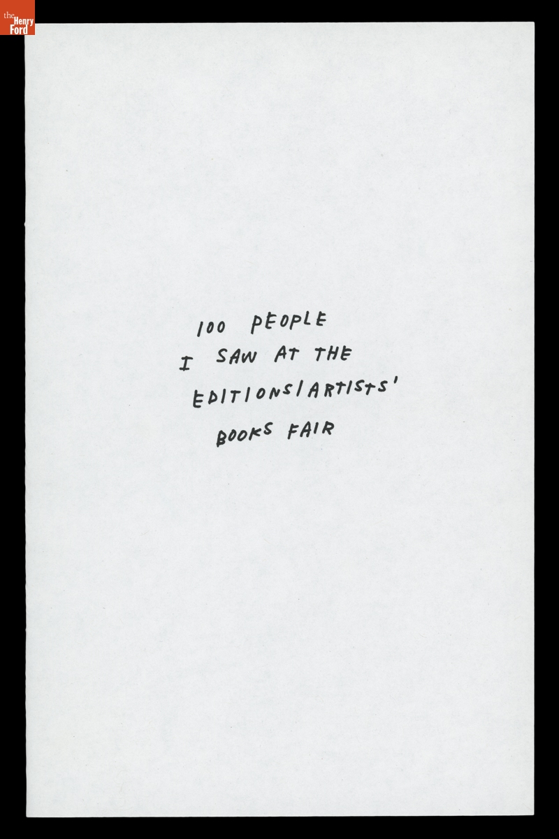 "100 People I Saw at the Editions/Artists/Books Fair," 2008